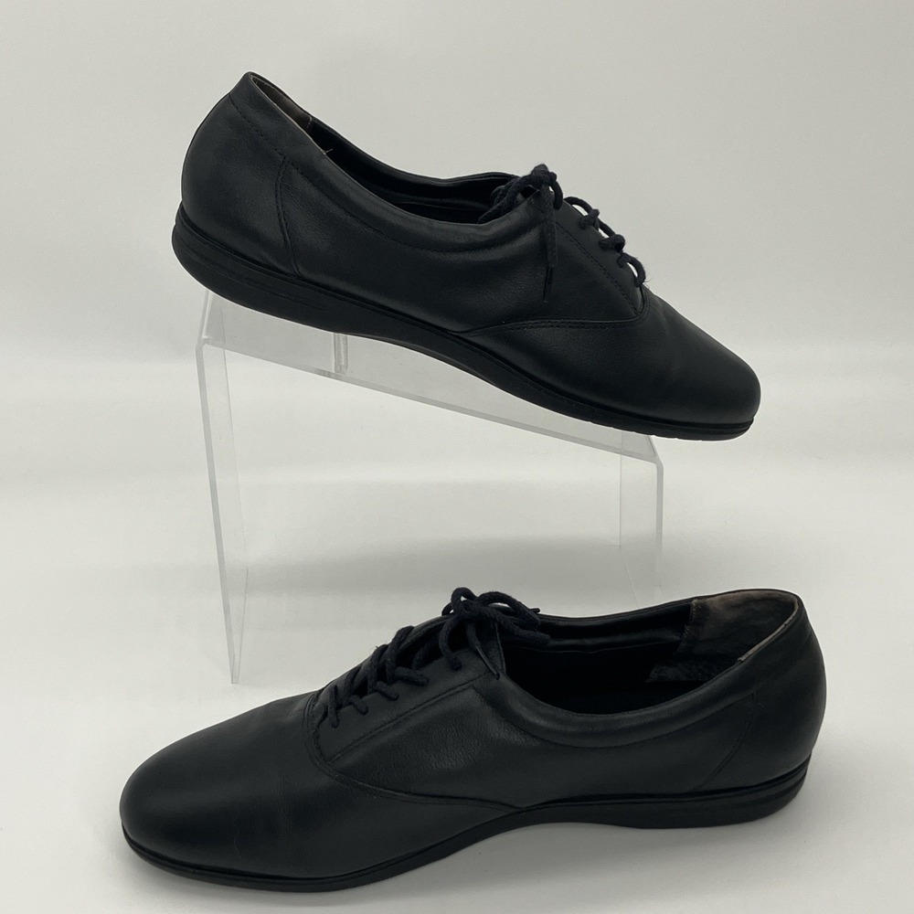 Easy Spirit Anti-Gravity Black Leather Walking Shoes Womens 11 Lace Up Comfort